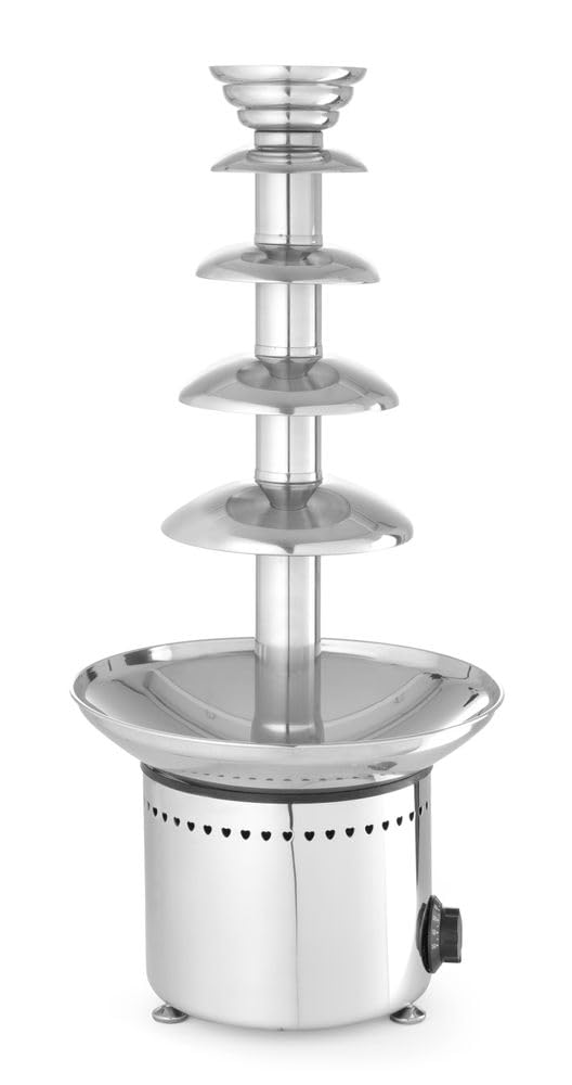 HENDI Fontaines et fondues chocolat, 6 kg, 230 V, 265 W, 700 mm, Argenté, Fontaine à chocolat 5 niveaux, capacité : jusqu'à