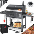 KESSER barbecue à charbon, Noir/Argent/Rouge, ® Barbecue au charbon de bois XXL, couvercle, poignée en acier inoxydable