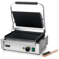 HENDI Grills électriques, 230 V, 2200 W, 430x375, 216 mm, Noir/Argent, Gril de Contact Électrique, Plaque Panini Professionnel