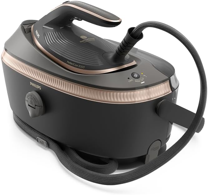 PHILIPS centrale vapeur, 1.4 L, 215 g, 3120 W, Gris/Rose/Doré, PerfectCare 8000, Gris/Rose doré, Boost vapeur