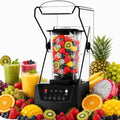 SHUMIAO blender, 2200 W, 000 TR/Min, Noir, Commercial de Cuisine, 5 Programmes, Servez des boissons plus lisses avec ce de comptoir