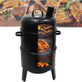 HWYYLXS barbecue à charbon, 52 X 41 X 86 Cm, MéTal, Noir (Comme Sur L'Image), Gril D'ExtéRieur avec ThermomèTre Et CheminéE IntéGréS