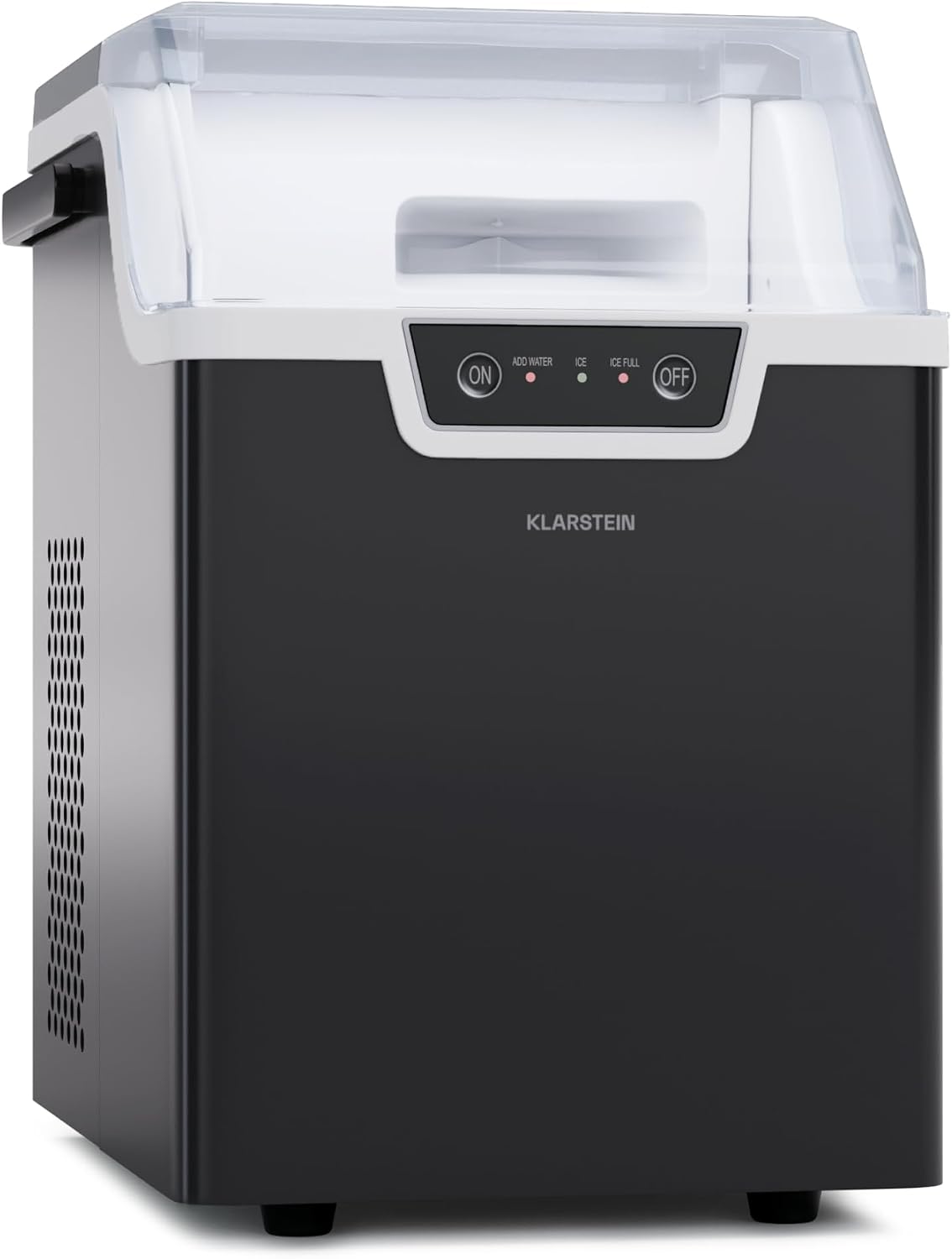KLARSTEIN machine à glaçons, 34 x 23 x 37 cm, 200 W, 1,7 litres, 12 kg, Noir, Machine a Glacons, Machine à Glacons pour la Maison