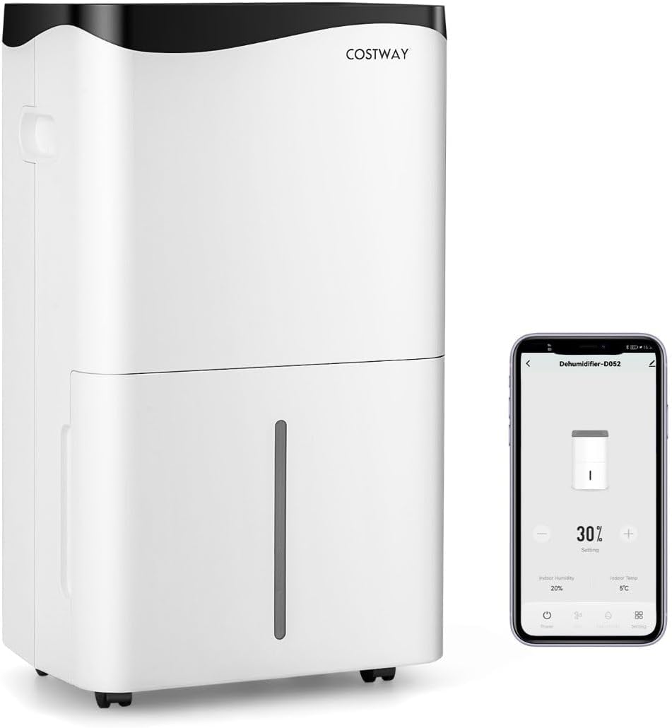 Helloshop26 déshumidificateur, ≦46 dB, 50 L, Blanc + Noir