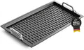 AMT Poêles gril, 53 x 33 cm, 2 cm, Noir/Argent, Gastroguss Plaque de barbecue professionnelle, profondeur