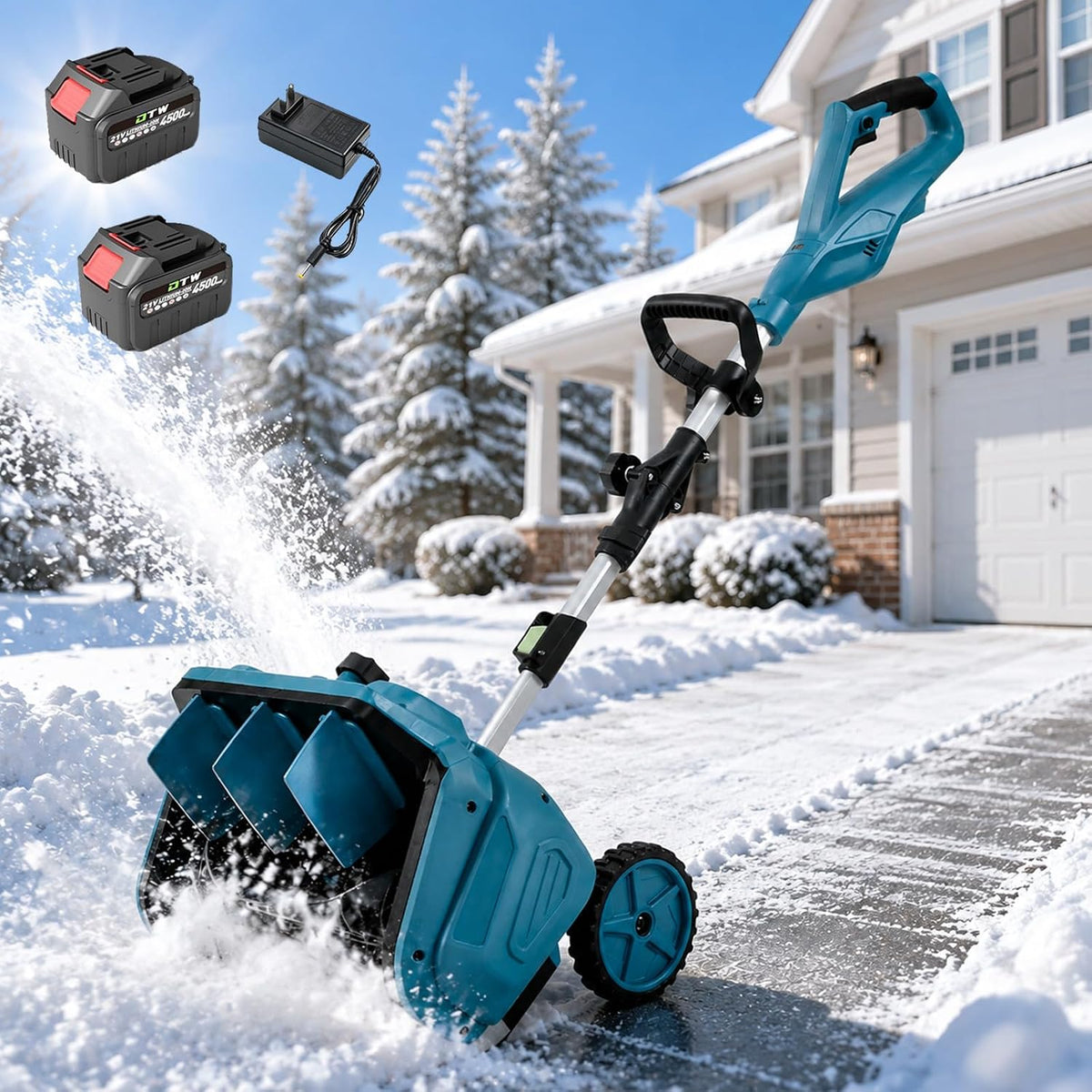 Naturalpowev fraise à neige, 1000 W, 2500 tr/min, 7,6 m, 40,6 cm, Gris, sans Fil -, Pelle à Neige Portable