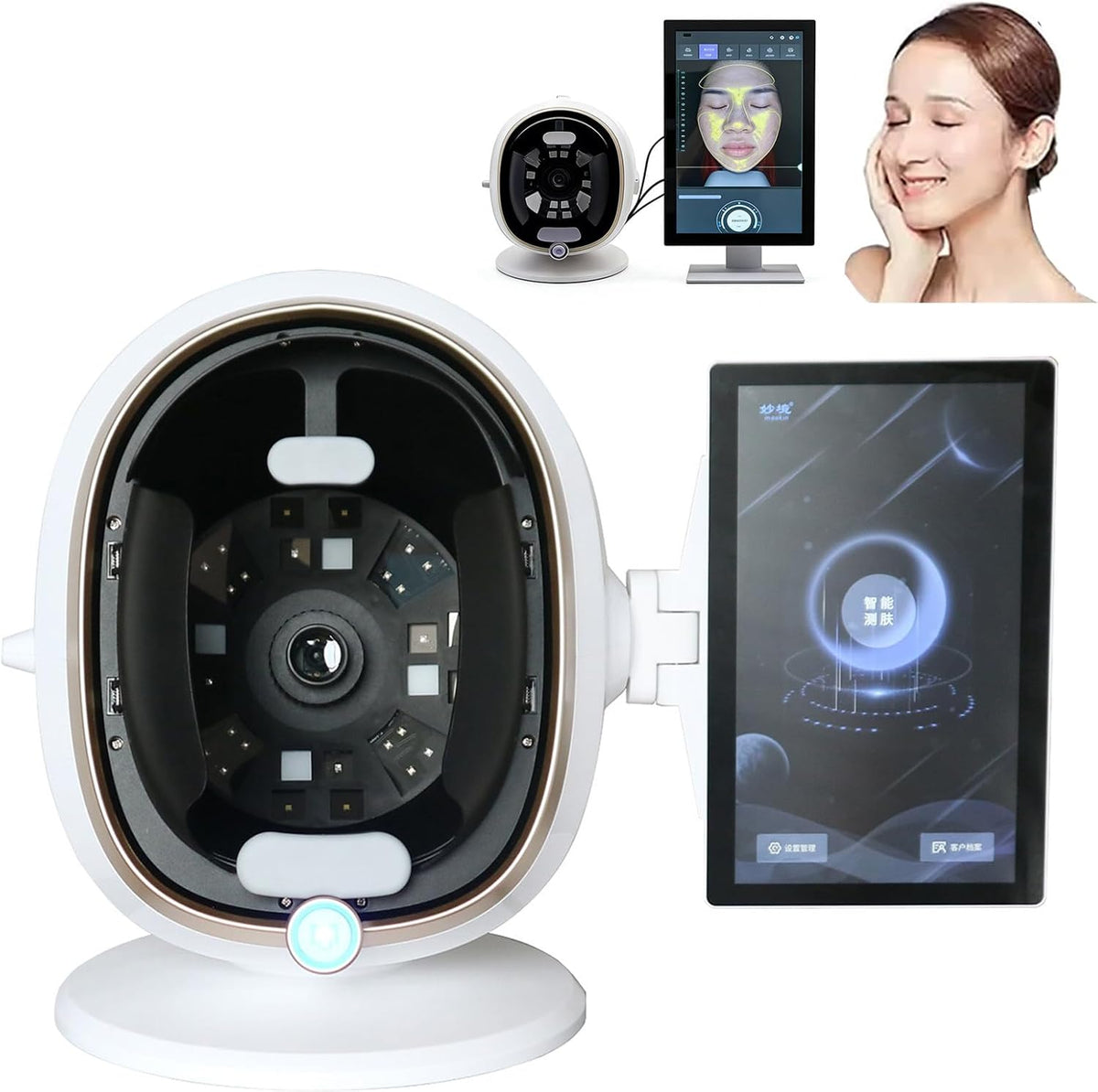ZHZWwansuGE Analyseurs de laboratoire cliniques, Blanc, Analyseur De Peau Intelligent 13, Pixels HD 38 MP
