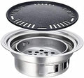 Barbecue barbecue à charbon, Noir/Argent, d'extérieur portable, rond au charbon, Convient pour brûler des bûches ou du charbon de bois