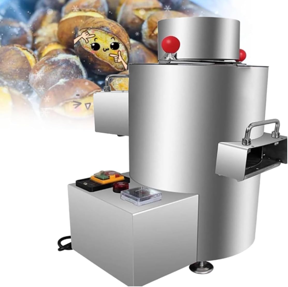 ZHPPED Éplucheurs, 330 x 350 x 380 mm, 550 W, 220 V, 200 Kg, 220 V, Argenté, Machine À Décortiquer Les Châtaignes Automatique
