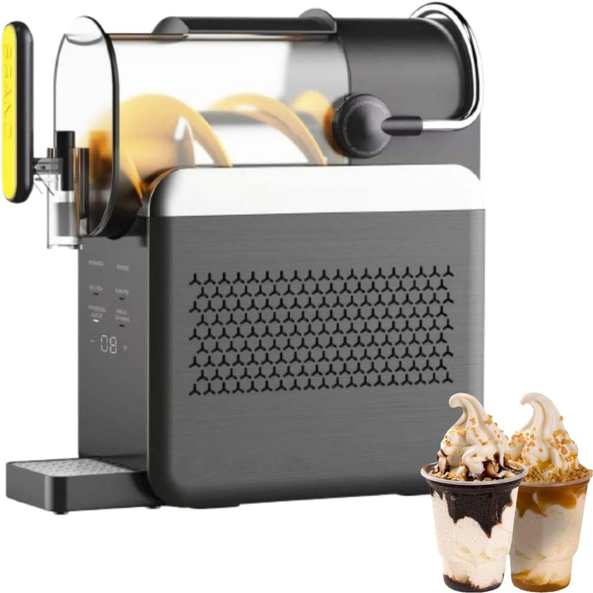 IqdZynx Machines à granité, 434 × 156 × 427 mm, Noir, Machine à Granita pour la Maison, sans Glace, 5 programmes prédéfinis