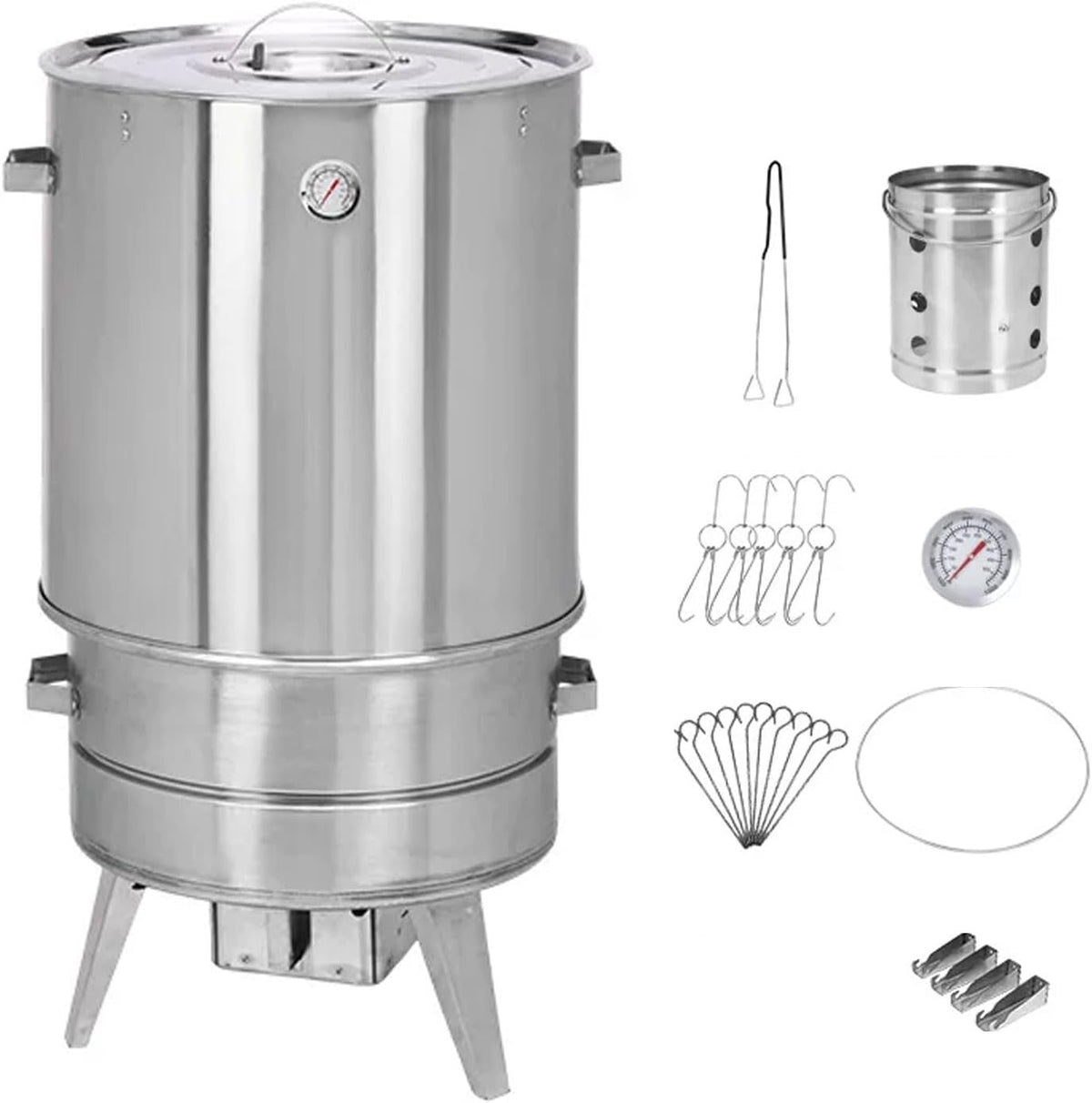 Barbecue barbecue à charbon, 50 x 85 cm, Acier inoxydable, Argent, Porc et Volaille(A)