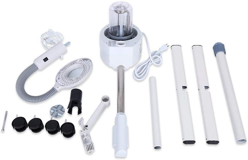 ACOGEDO Appareils de tonification pour le visage, Noir, Vapeur Faciale 2 en 1 avec Lampe Loupe LED 5X