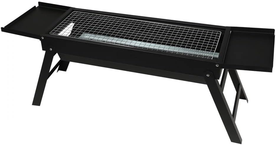 Barbecue barbecue à charbon, 58,4 cm, Noir, à charbon portable, au gaz propane à dessus plat, en acier robuste