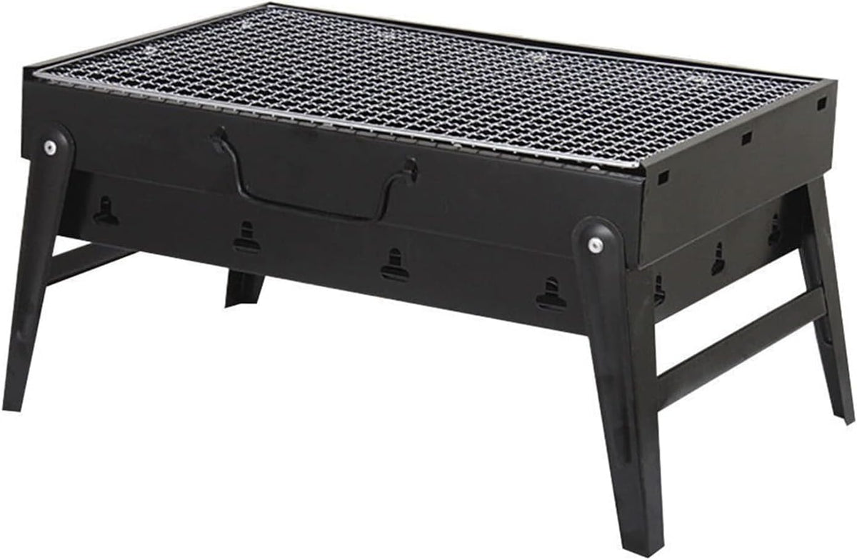 Barbecue barbecue à charbon, acier inoxydable., noir., d'extérieur pliable en acier inoxydable pour camping