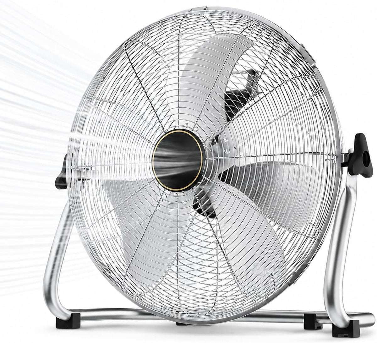 Ventilateur Ventilateurs de sol, Blanc, de sol industriel à grande vitesse, métal robuste de 4000 CFM, inclinaison réglable à 130°