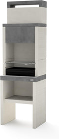 MAESTRO FERRETERO barbecue à charbon, 59 x 47 x 192 cm, Gris/Blanc