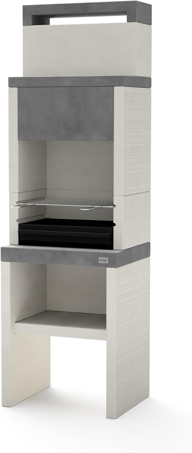 MAESTRO FERRETERO barbecue à charbon, 59 x 47 x 192 cm, Gris/Blanc