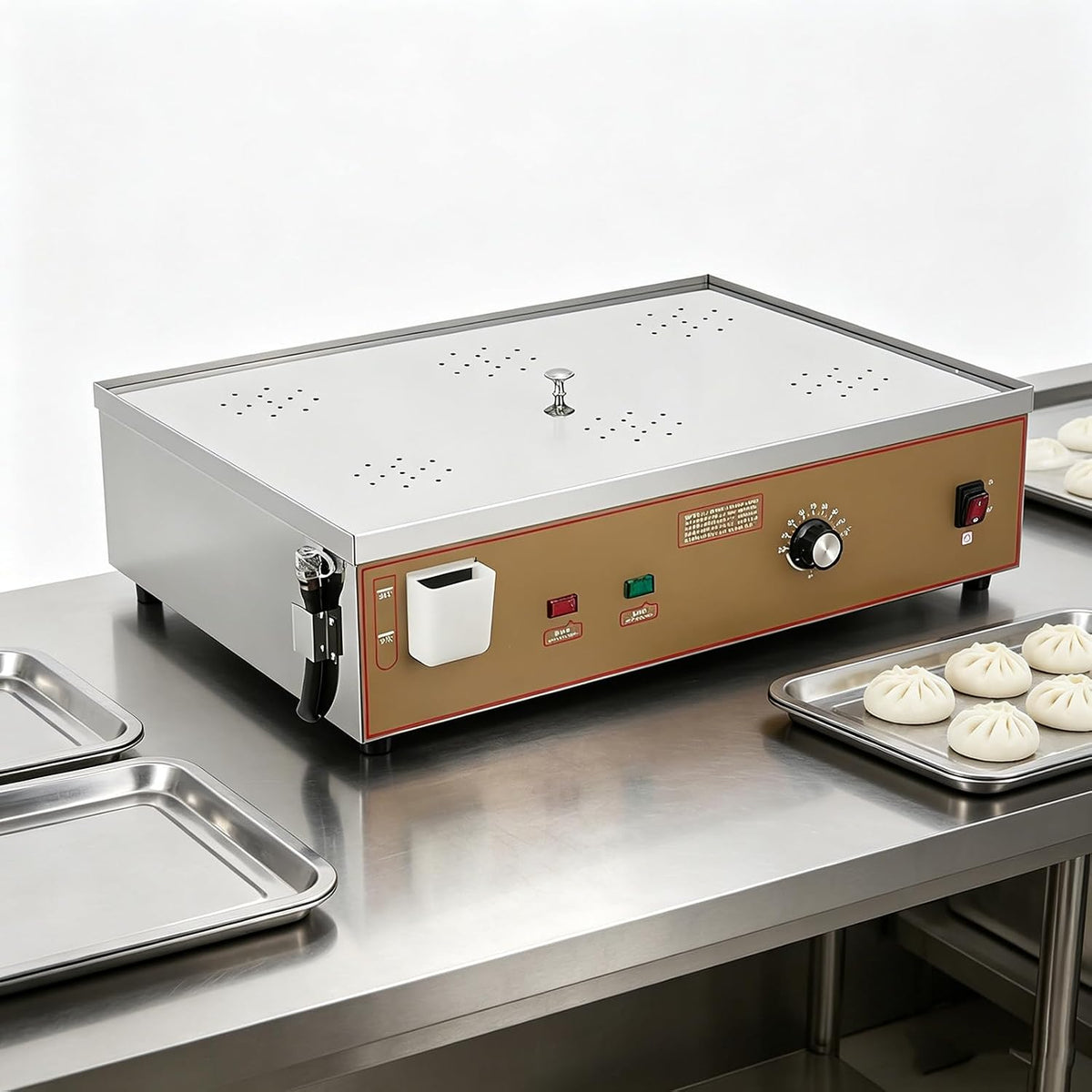 Beachtiful Cuiseurs vapeurs électriques, Noir, Cuiseur Vapeur Professionnel pour Cuisine, Cuiseur Vapeur pour Dim Sum 6holes