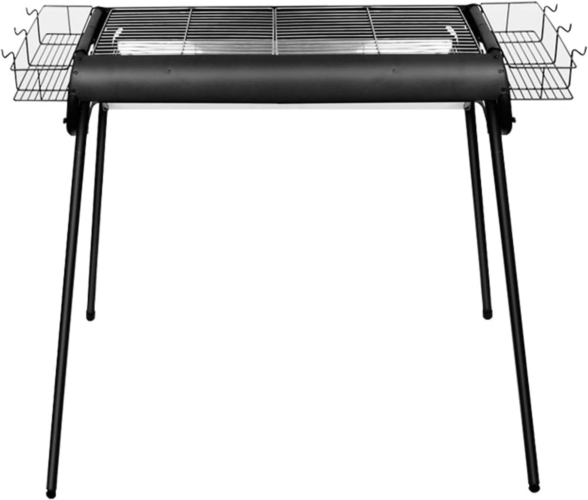 Barbecue barbecue à charbon, Noir/Argent, d'extérieur portable en acier inoxydable pour camping, terrasse
