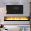 HuanSebesity Cheminées électriques, 200 W, 100 cm, 120 cm, Acier inoxydable 304, Noir, Cheminée Electrique Encastrée
