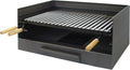 IMEX EL ZORRO Grilles de cuisson, 72 x 40 x 33 cm, Gris, 71514 Bac avec Plaque en INOX pour Barbecue
