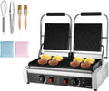 VEVOR Grills électriques, 580 x 415 x 215 mm / 22,8 x 16,3 x 8,5 pouces, 3600 W, 48,5x23 cm, Noir/Argent, Gril Panini Électrique