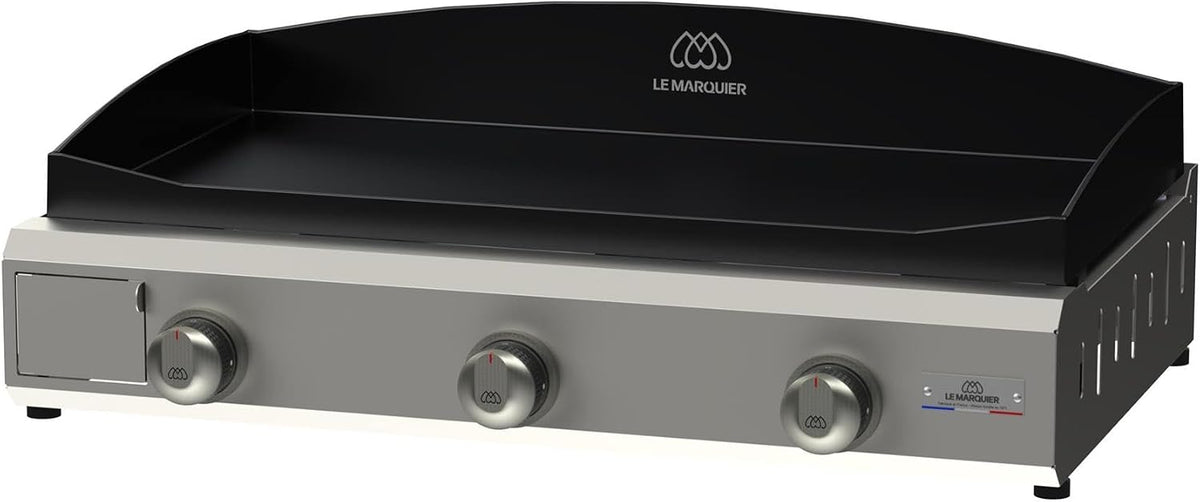 LE MARQUIER plancha, Noir/Argent, Amalia Pro Gaz 375 INOX