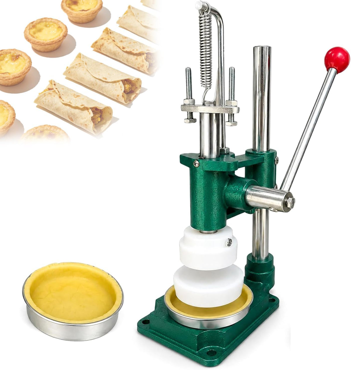WHOOLEFUN Machines à gaufres et croques, 12 × 20 × 42 cm, 10 Cm, Noir, Machine À Tartelettes Françaises, Presse À Tartelettes Aux Œufs avec Moule