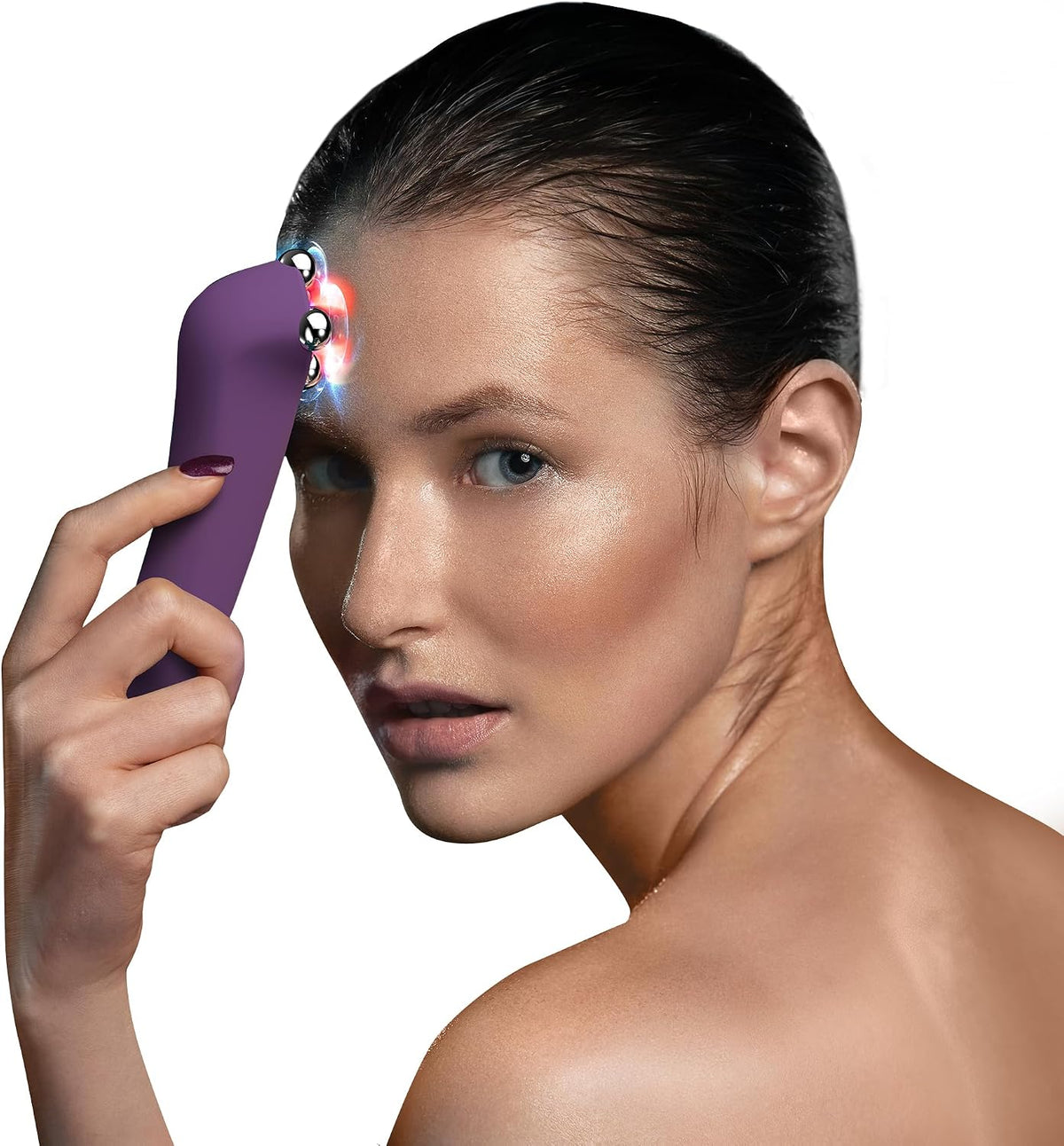 FAQ Appareils de tonification pour le visage, Rouge/Bleu, 401 Appareil Lifting Visage à Double Microcourant