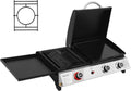 Royal Gourmet plancha, 8.5 kW, Noir, 3 Brûleurs Barbecue Gaz Portable, 3 en 1 et Grille en Émaillés Combinés avec Couvercle Multifonctionnel