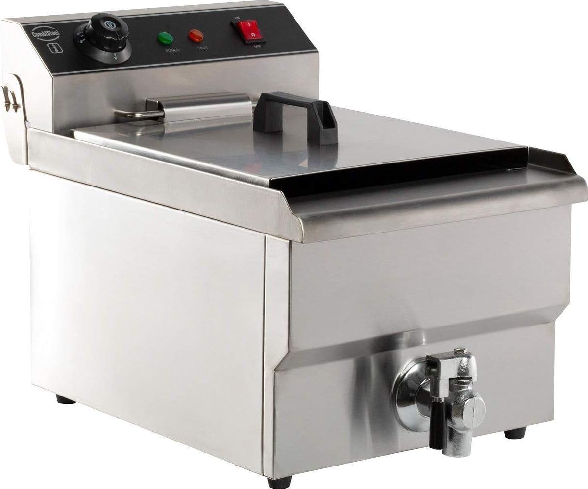 CombiSteel Friteuses, 8 litres, Noir, Friteuse électrique pro - avec robinet de vidange