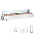 VEVOR Chauffe-plats, 5 x 8 QT / 5 x 7,6 L, 1700 W, 7,6 L, Argenté, Chauffe-Plat Buffet à 5 Bacs, Bain-Marie Électrique