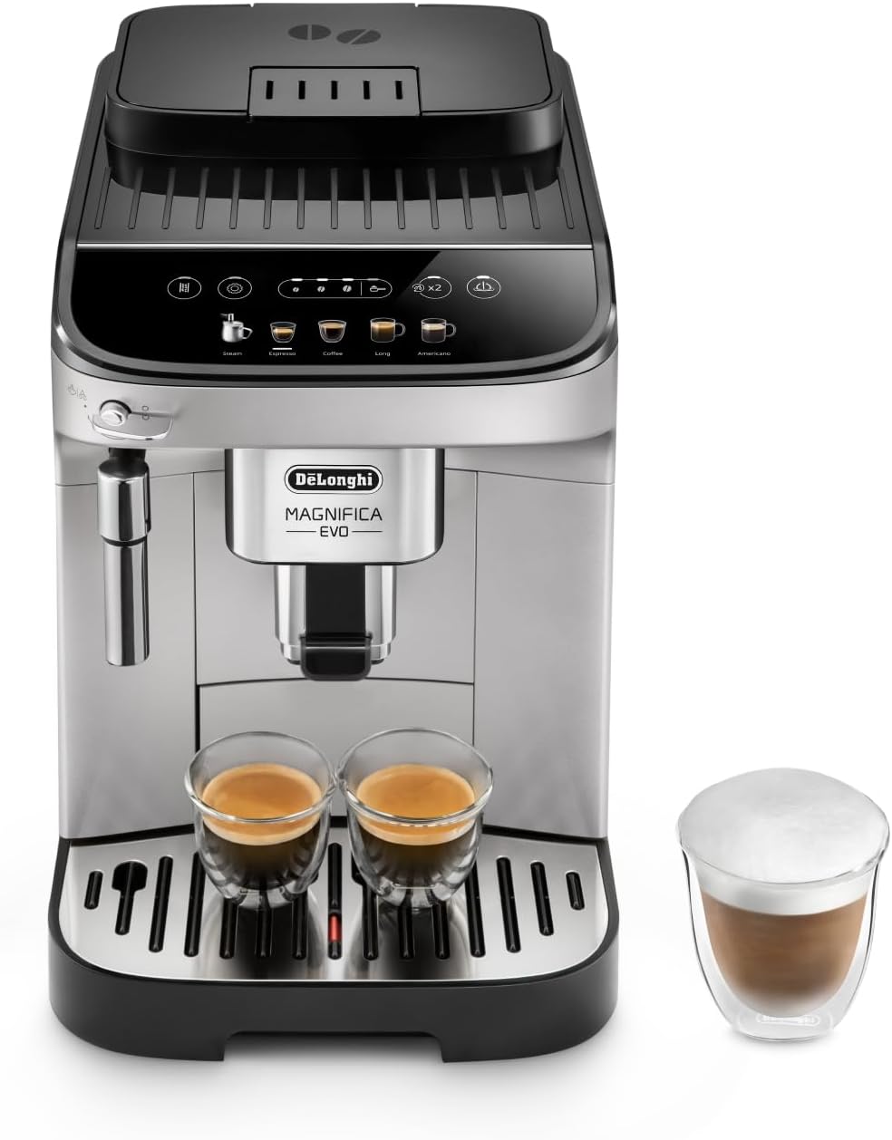 De'Longhi machine à café, Noir, Dinamica Plus - Automatique 24 Boissons Titanium, Mousseur LatteCrema, Expresso et Cappuccino