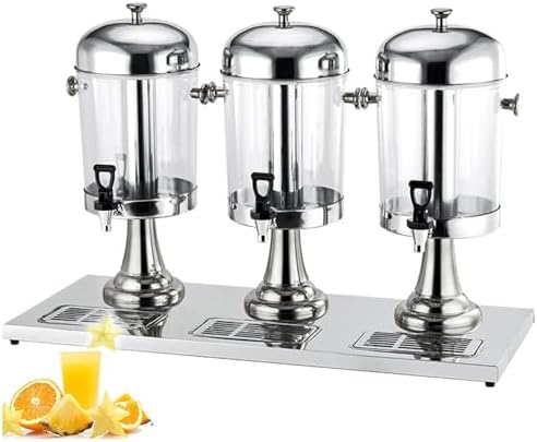 AYCDL Distributeurs de boissons glacées, 8 L, 16 L, 24 L., 24 l, Argenté, Distributeur de boissons avec robinet