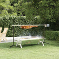 GeenYuu Brochettes pour barbecue, 150 x 46,5 x 82,5 cm (L x l x H), 40 kg, acier inoxydable., argenté., barbecue électrique pour viande