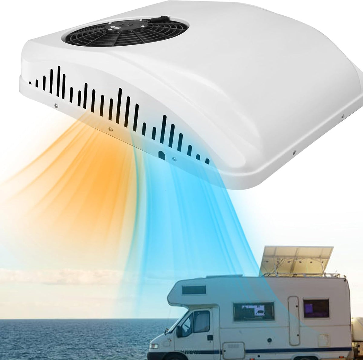 Lakenbroade Climatiseurs, 48 V, 24 V, 12 V, 48 V, Blanc, Climatiseur de Toit RV / /, Refroidissement et Chauffage