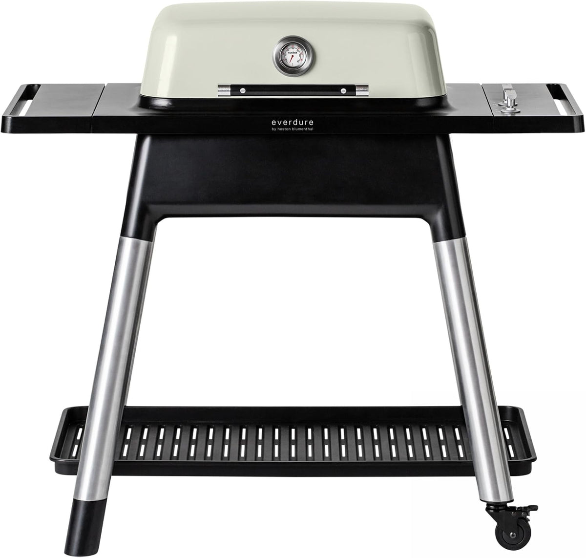Everdure Barbecues au gaz naturel, Crème/Noir/Argent, Force by Heston Blumenthal Barbecue portable au gaz à 2 brûleurs