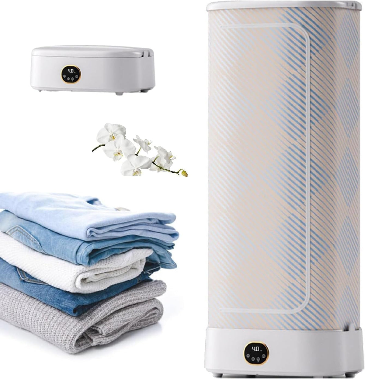 HPMCVE groupe électrogène, 1000 W, 220-240 V, Gris, Repasseur-séchoir vapeur portable, pliable et fonctionnel