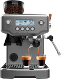 Cecotec machine à café, 2200 W, 2.1 L, 180 g, Noir/Argenté, Cafetière Expresso Barista Power Espresso 20 Barista Steel & Grind
