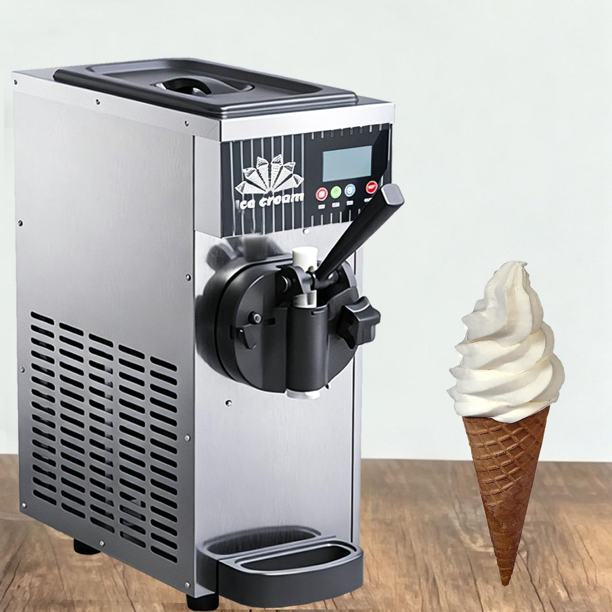 CelyToe sorbetière, 20 x 40 x 51 cm, Acier inoxydable, Argenté, Machine à Glace à l'italienne Professionnelle