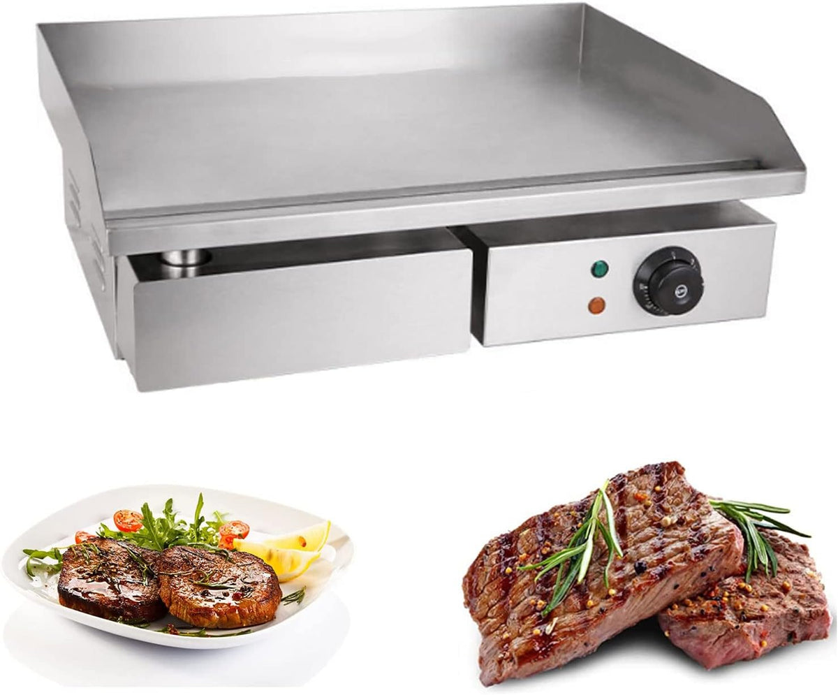 sjdoPulse Réchauds, Argenté, Plaque Chauffante Électrique De Comptoir En Acier Inoxydable, Plaque Chauffante Pour Barbecue Commercial