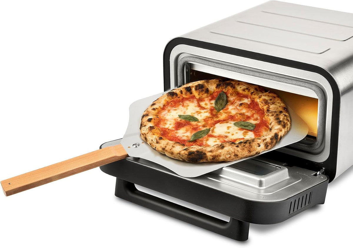 G3 Ferrari Fours à pizza, 1700 W, Noir/Argent, G10204 Pizza Pro 2 minutes, atteint jusqu'à 450 °C, murs froids