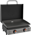 Blackstone plancha, 56 cm, Noir/Gris, à poser 22' ( ) avec couvercle, façade en inox