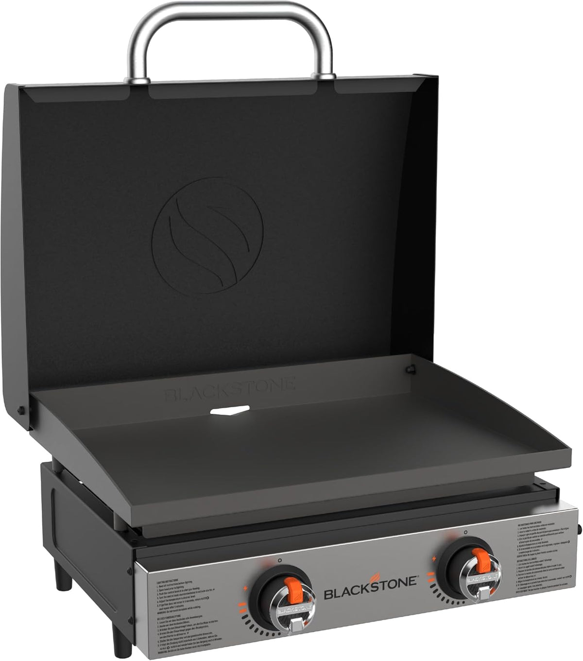 Blackstone plancha, 56 cm, Noir/Gris, à poser 22' ( ) avec couvercle, façade en inox