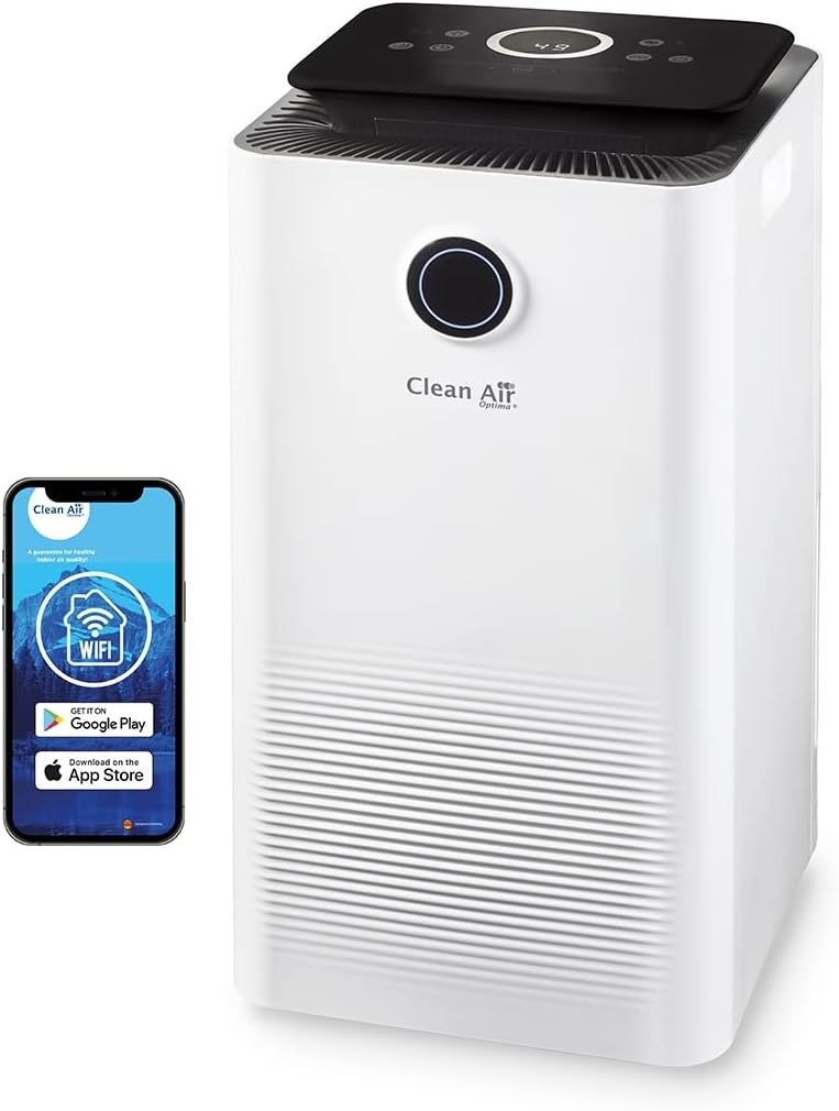 Clean Air Optima Purificateurs d'air, 10 Litres, 40 m, Gris, CA-704 SMARTr Dehumidifier and Air Purifier, Déhumidification Performance up to /Day