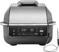 NINJA Grills électriques, 5,7 l, Noir/Argent, 5-en-1 Grill d'intérieur et friteuse sans huile, cuit jusqu'à 4 hamburgers