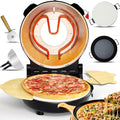 KJHYYPP four à pizza, 12 pouces, Noir, Machine à Pizza électrique, Portable d'intérieur de 12' avec Pierre à Pizza et poêle à Griller