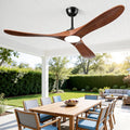 JOYEYE Ventilateurs de plafond, Blanc, Ventilateur de plafond avec lumières et télécommande, 3 pales en bois massif