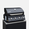 sweeek Barbecues au propane, Noir, - Barbecue à gaz avec 4 brûleurs à poser avec récupérateur de graisse