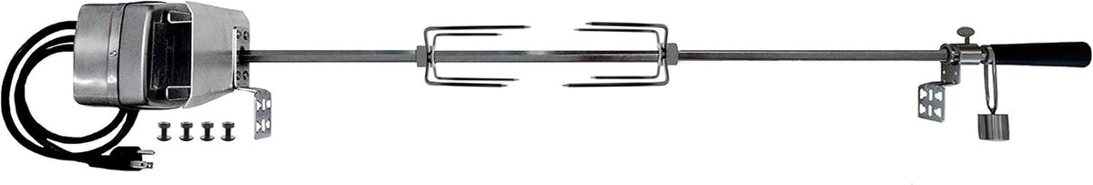OneGrill BBQ Products rôtissoire, 13 W, 22,7 kg, 94 x 1,27 cm, 71,1 cm, Argent/Noir, Tige hexagonale de (grilles jusqu'à de large) Ne convient pas